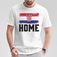 Home Kroatienintage Distressed Weltreisender T-Shirt Lustige Geschenke