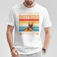 Hunde Papaatertag Geschenk Retro Deutscher Schäferhund T-Shirt Lustige Geschenke