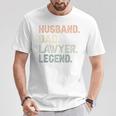 Husband Dad Lawyer Legend Father's Day Vintage Lawyer T-Shirt Funny Gifts