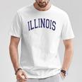 Illinois Varsity Style Navy Blue Text T-Shirt Unique Gifts
