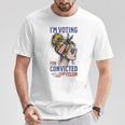 I'm Voting For A Convicted Felon In 2024 Women Messy Bun T-Shirt Unique Gifts