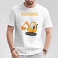 Kinder Achtung Ich Bin 3 For 3 Geburtstag Baustelle Blue T-Shirt Lustige Geschenke