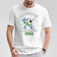 Kinder Schulkind 2024 Einschulung Erste Klasse Fußball Jungen T-Shirt Lustige Geschenke