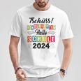Kinder Tschüss Kindergarten Hallo Schule 2024 Kita Abgänger T-Shirt Lustige Geschenke