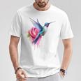 Kolibri-Kunst Rose Tier Bunte Grafik Kolibri T-Shirt Lustige Geschenke