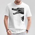 Krokodil Silhouette Mit Kralle Fun Mitgebsel Füratertag T-Shirt Lustige Geschenke