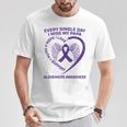 Lila Schleife Flügel Alzheimers Awareness In Memory Of Papa T-Shirt Lustige Geschenke