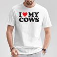 I Love My Cows Farmer I Heart My Cows T-Shirt Unique Gifts