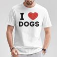 I Love Dogs Amante De Los Perros Retro I Heart Dogs Camiseta unisex Regalos divertidos