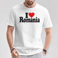 I Love Heart Rumänien Rumänische Kultur T-Shirt Lustige Geschenke