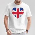 I Love United Kingdom Uk British Flag Heart Outfit T-Shirt Unique Gifts