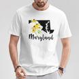 Maryland Floral Black-Eyed-Susan Handwritten State Inspired T-Shirt Unique Gifts