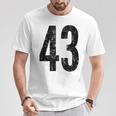 Number 43 Distressed Vintage Sport Team Practice Training T-Shirt Unique Gifts