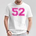 Number 52 Varsity Distressed Vintage Sport Team Player's T-Shirt Unique Gifts