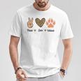 Peace Love Wildcats Leopard Wild Cats Animals Lovers Men T-Shirt Unique Gifts