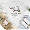 Peace Was Never An Option Silly Goose Duck T-Shirt Unique Gifts