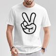 Peace Sign Fingers Peace Sign Hand T-Shirt Unique Gifts