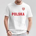 Polska De Texto Rojo Nacional Polaco Camiseta unisex Regalos divertidos