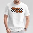 Race Day Checkered Flag Racing Driver Cheer Mama T-Shirt Funny Gifts