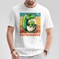 Retro Papasaurusatertag Bester Papa T-Rex Papa Dinosaur T-Shirt Lustige Geschenke