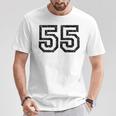 Rückennummer 55Intage SchwarzWeiß T-Shirt Lustige Geschenke