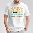 So Sieht Ein Richtig Cooles Schulkind T-Shirt, Spaßiges Design Lustige Geschenke