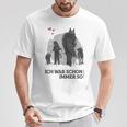 Spaziergang Pferd Hund Mädchen Pferdemensch T-Shirt Lustige Geschenke