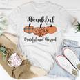 Thankful Grateful Blessed Plaid Leopard Pumpkin Thanksgiving T-Shirt Unique Gifts