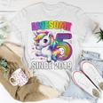 Unicorn 5Th Birthday 5 Year Old Unicorn Party Girls Outfit T-Shirt Unique Gifts