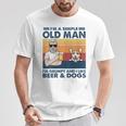 Vintage Grumpy Old Man Like Beer And Dogs Red Corgi Grandpa T-Shirt Unique Gifts