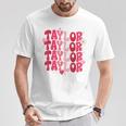 Vintage Taylor Personalized Name I Love Taylor T-Shirt Unique Gifts