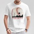 Vintage Toronto Cityscape Travel Theme With Baseball Graphic T-Shirt Unique Gifts