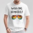 Working Remotely Home Office Remote Worker Beach Palm Tree T-Shirt Unique Gifts