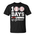 100 Days Of School For 100Th Day Baseball Student Or Teacher T-Shirt
