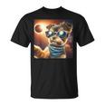 2024 Total Solar Eclipse Dog Taking Selfie Wearing Glasses T-Shirt