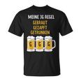 3G Regel Bier Gebraut Gezapft Grunken Black S T-Shirt