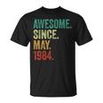 40 Years Old Awesome Since May 1984 40Th Birthday T-Shirt
