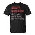 Always Remember Shes Right Your Sorry Dad JokeT-Shirt