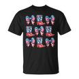 American Flag Boots And Bows 4Th Of July Cowgirl Western T-Shirt