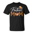 American Football Mom Leopard Print Football Player Mommy T-Shirt