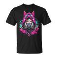 Anime Manga Kitsune Cyberpunk Aesthetic Techwear Harajuku T-Shirt