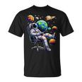 Astronaut Gamer Space Gaming System Planets T-Shirt