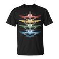 Aviation Airplane Flying Airline Colorful Enthusiast Pilot T-Shirt