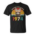 Awesome Since March 1974 Vintage Cat 50Th Birthday T-Shirt
