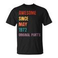 Awesome Since May 1972 Taurus And Gemini Zodiac T-Shirt