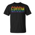 Bachelor Party Gay Pride Rainbow Groom T-Shirt