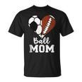 Ball Mom Heart Football Soccer Mom T-Shirt
