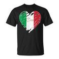 Bandera Italiana Con Diseño De Corazón Con Texto En Inglés Proud To Be Italian I Love Ital Camiseta unisex