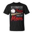 Baseball My Favorite Player Calls Me Mom Heart Mother T-Shirt