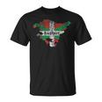 Basque Map And Flag Souvenir Distressed Basque T-Shirt